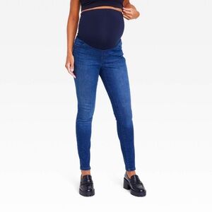 Ingrid & Isabel Maternity Over Belly Skinny Jeans size 12  medium wash